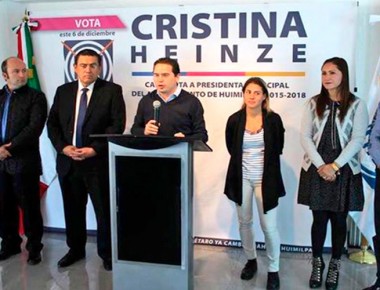 Báez confía en que con Cristina Heinze PAN ganará elección en Huimilpan