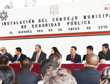 Calzada encabeza la primera instalación del Consejo de Seguridad Pública en El Marqués