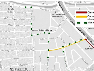 Anuncian cierre de vialidades en Bernardo Quintana