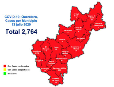 Llega Covid-19 a los dieciocho municipios de Querétaro